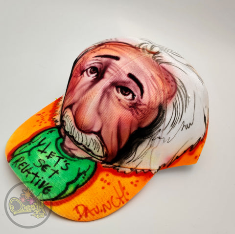 Albert Einstein - hand painted cap unique in its style