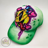 Incredible hand painted comic skull hat