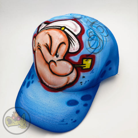 Custom Popeye hat hand painted