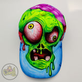 Hand painted cap, neon colors urban style,