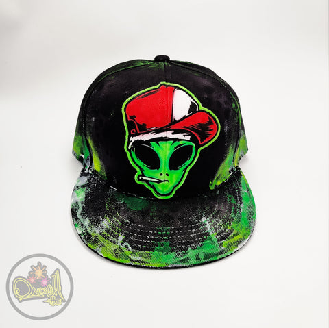 Alien Smoking hand painted cap unique in its style