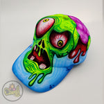 Hand painted cap, neon colors urban style,