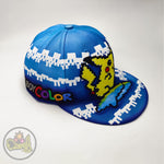 Custom hat, hand painted, snapback style, anime style, flat brim cap