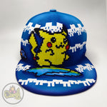 Custom hat, hand painted, snapback style, anime style, flat brim cap