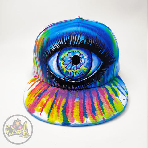 Hand painted snapback cap with unique and original urban style